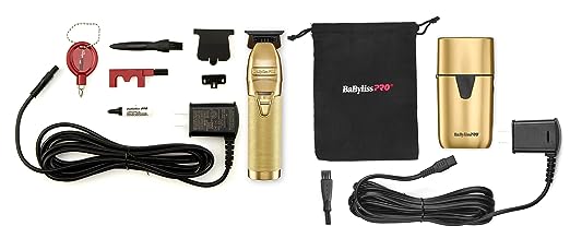 BaBylissPRO Limited Edition GoldFX Trimmer & UV Single-Foil Shaver Set (FXLFHOLPKG)