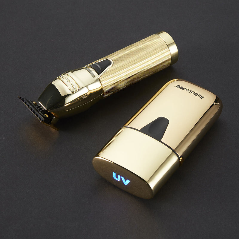 BaBylissPRO Limited Edition GoldFX Trimmer & UV Single-Foil Shaver Set (FXLFHOLPKG)