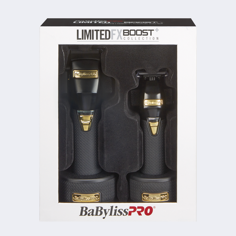 Clipper, Trimmer & Charging Base Set (Black) BabylissPro LimitedFX Boost+ Collection FXHOLPKCTB-B